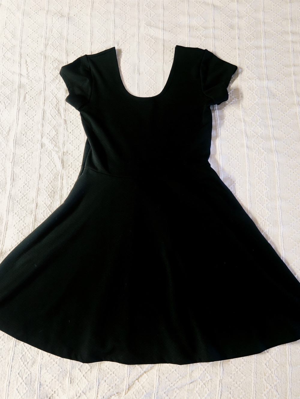 Black Women's Scoop Neck Fit & Flare Dress